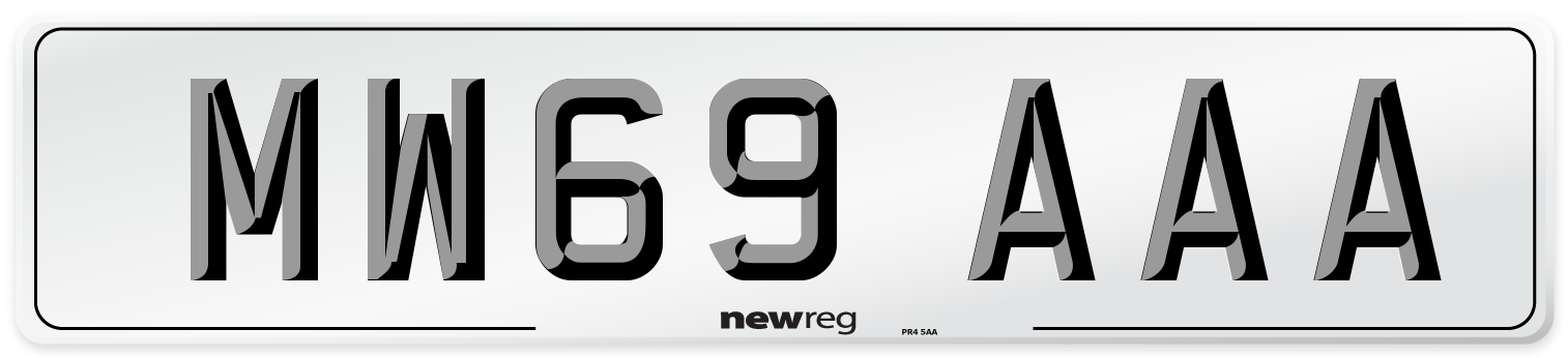 MW69 AAA Number Plate from New Reg